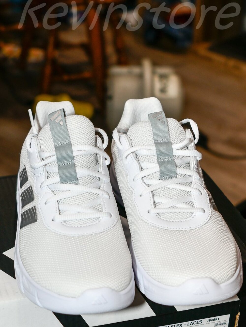 adidas Women's White Sneakers with Gray Accents